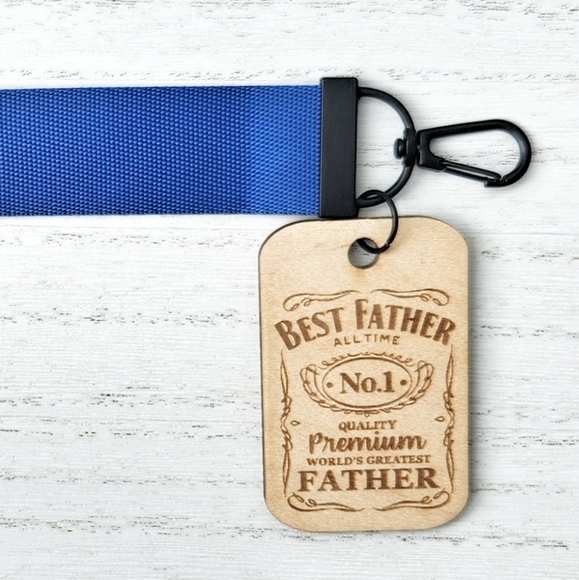 DAD GIFT!!! Keychain Wristlet with Laser Engraved Pendant - Best Father Ever - Picture 9 of 9